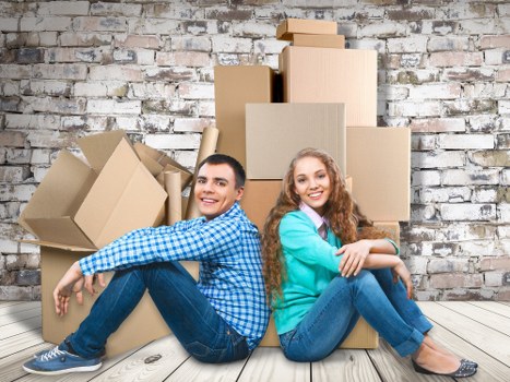 Furniture and boxes being loaded for a local London move