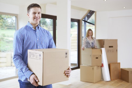 Moving van and packed boxes for home moves in Tufnell Park