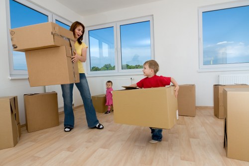 Packed household items ready for a removal service in Tufnellpark