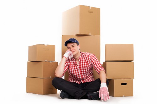 Tufnellpark removals team packing boxes and preparing items for transport