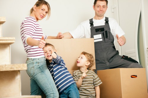 Packed boxes and household items ready for local removals